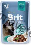 Brit Premium Cat kaps. Delicate Fillets in Gravy with Beef 85 g