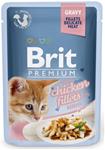 Brit Premium Cat kaps. Delicate Fillets in Gravy with Chicken for Kitten 85 g