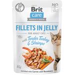 Brit Care Cat kaps. Fillets in Jelly with Tender Turkey & Shrimps 85 g