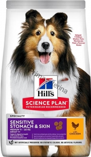 Hill's SP Canine Adult Sensitive Stomach & Skin Medium Chicken 14 kg